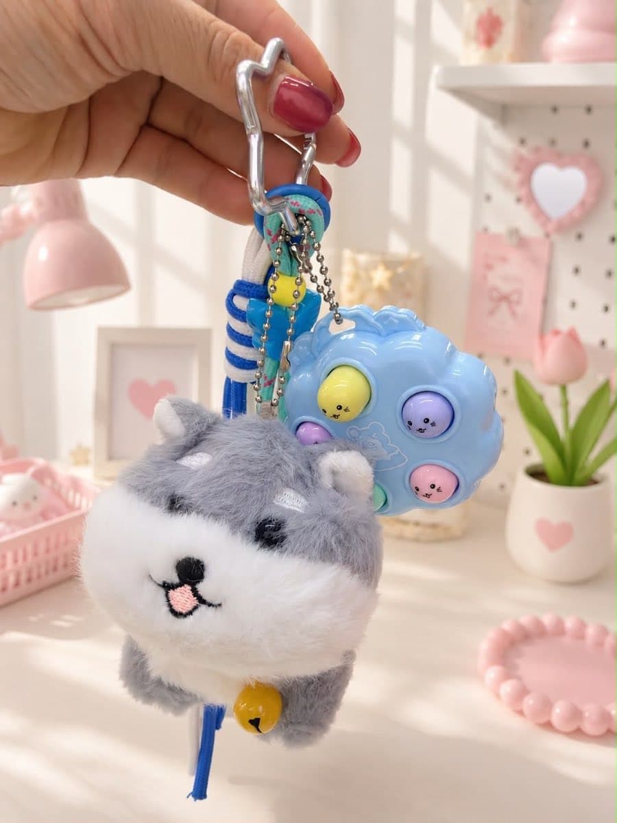 Llavero Shiba Gris
